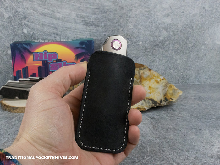 Divo Knives Exclusive Nip Slip Dood Co. Leather Knife Slip Black / Black