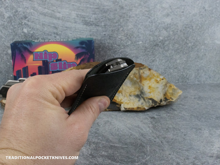 Divo Knives Exclusive Nip Slip Dood Co. Leather Knife Slip Black / Black