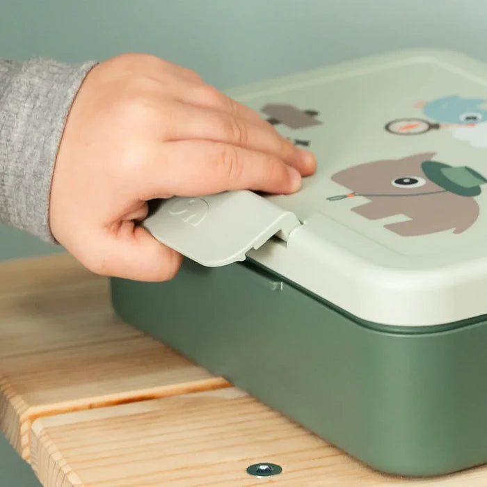 Done By Deer Lunch Box With Divider (Tiny Trails Green)