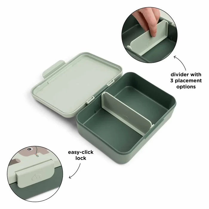 Done By Deer Lunch Box With Divider (Tiny Trails Green)