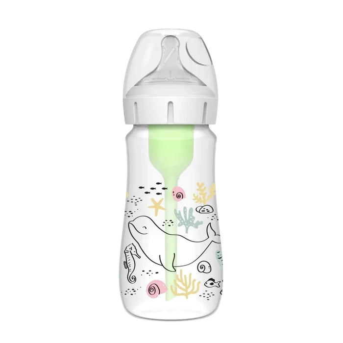 Dr. Brown's 9 oz/270 mL PP W-N Anti-Colic Options+ Designer Bottle, Ocean Whale Design, 1-Pack