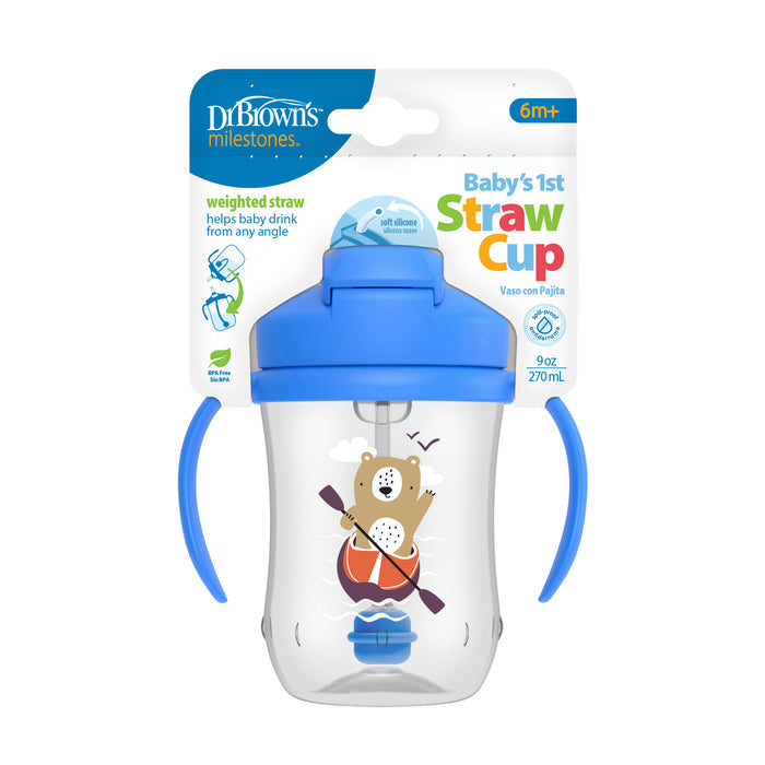 Dr. Brown’s Baby’s First Straw Cup with Handles Blue (270ml)