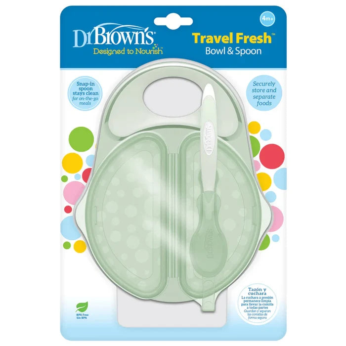 Dr. Brown's Travel Fresh Bowl & Snap In Spoon Set