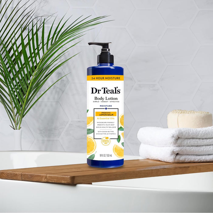 Dr. Teal's Body Lotion Lemon Prebiotic Lemon Balm & Essential Oils (532ml)