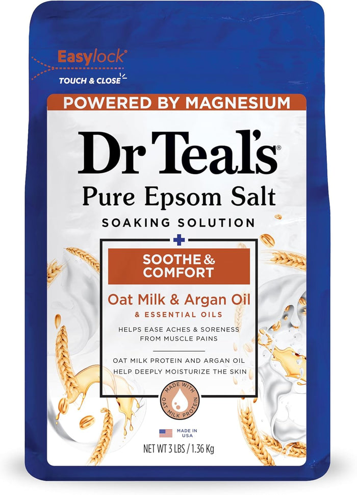 Dr. Teal's Epsom Salt Magnesium Soak, Soothe & Comfort with Oat Milk & Argan Oil (1.36kg)