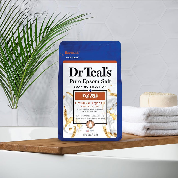 Dr. Teal's Epsom Salt Magnesium Soak, Soothe & Comfort with Oat Milk & Argan Oil (1.36kg)