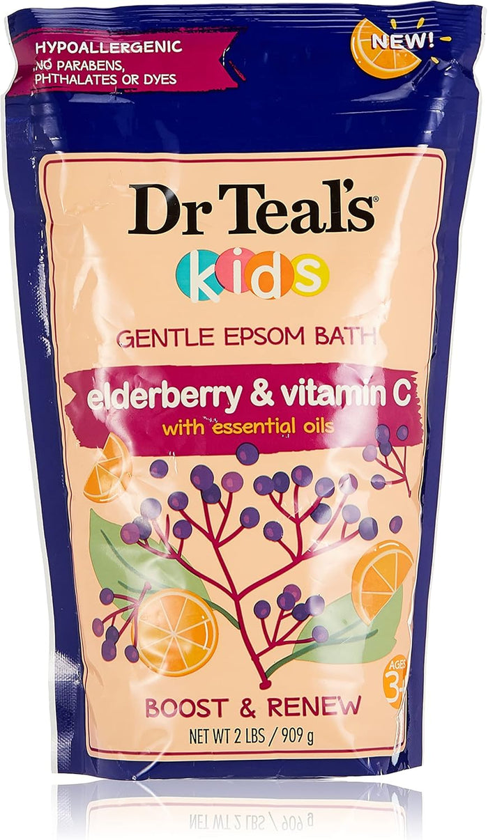 Dr. Teal's Kids Pure Epsom Salt Soak With Elderberry, Vitamin C & Essential Oils (909g)