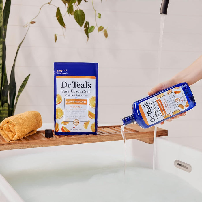 Dr. Teal's Pure Epsom Salt Soak, Glow & Radiance with Vitamin C & Citrus Essential Oils (1.36kg)