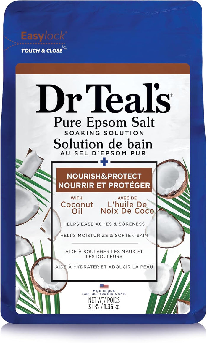 Dr. Teal's Salt Soak with Pure Epsom Salt, Nourish & Protect with Coconut Oil (36kg)