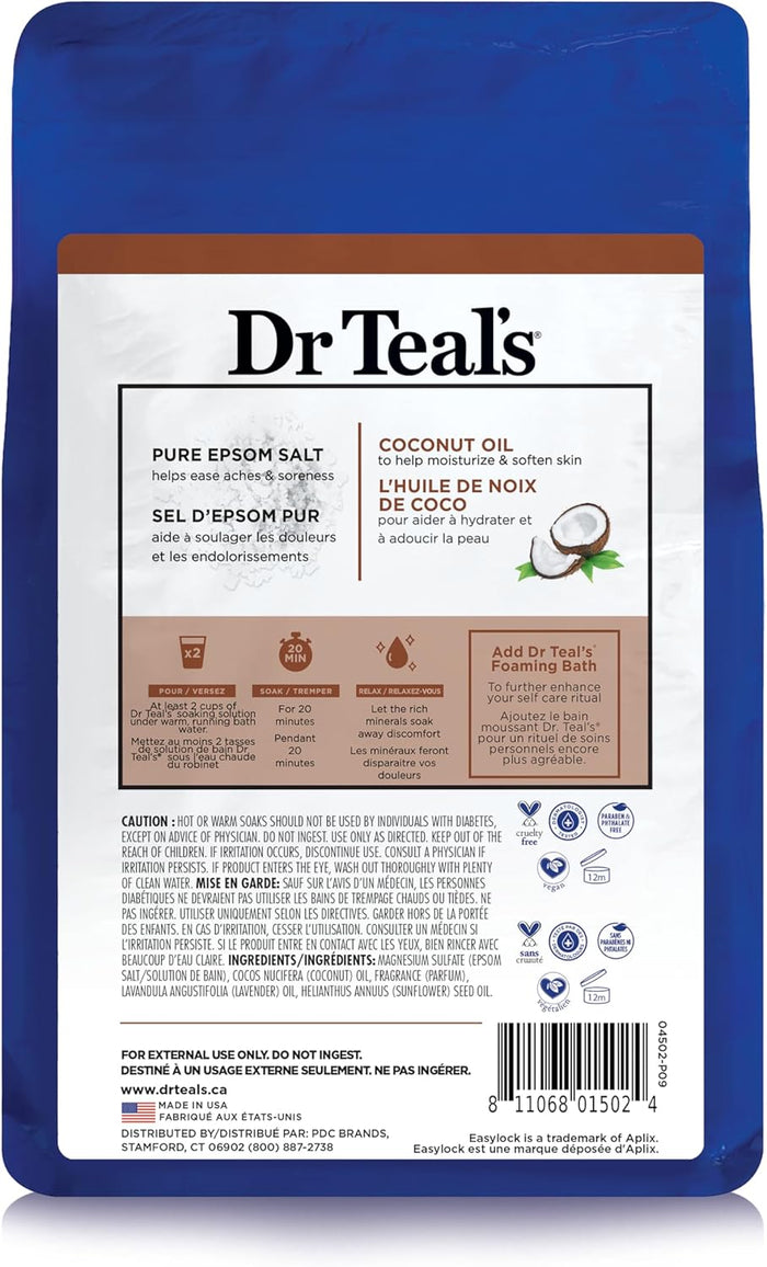 Dr. Teal's Salt Soak with Pure Epsom Salt, Nourish & Protect with Coconut Oil (36kg)