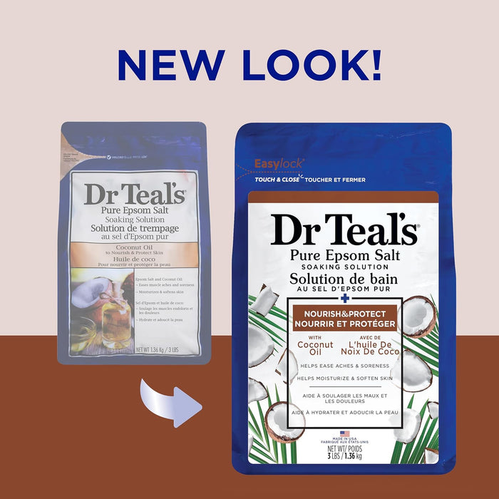 Dr. Teal's Salt Soak with Pure Epsom Salt, Nourish & Protect with Coconut Oil (36kg)