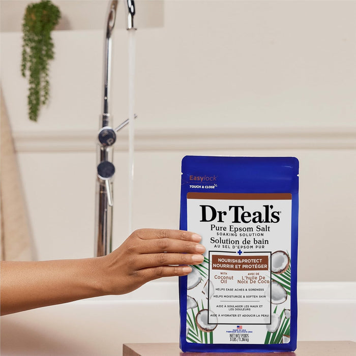 Dr. Teal's Salt Soak with Pure Epsom Salt, Nourish & Protect with Coconut Oil (36kg)