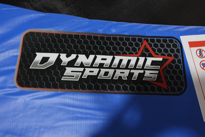 Dynamic Sports 10 Ft Blue Trampoline With Outside Short Pole Safety Net and Ladder