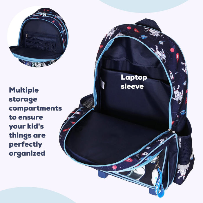 Eazy Kids Set of 4 School Bag & Pencil Case (Astronaut Blue)