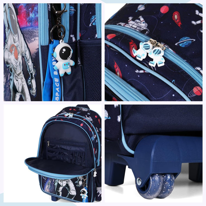 Eazy Kids Set of 4 School Bag & Pencil Case (Astronaut Blue)