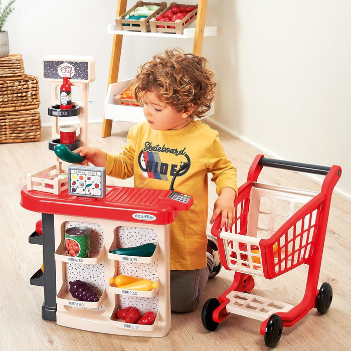 Ecoiffier Grocery Counter And Trolley