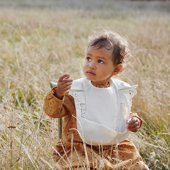 Elodie Baby Bib | Vanilla White / Bibs