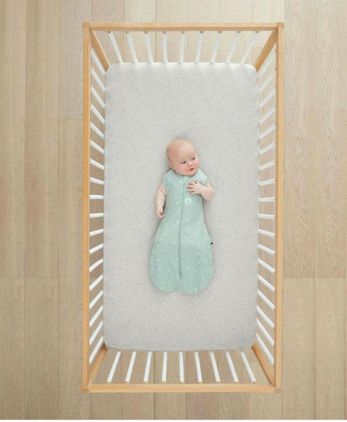 ergoPouch TOG: 0.2 Cot Organic Cotton Baby Fitted Sheet Grey Marle.