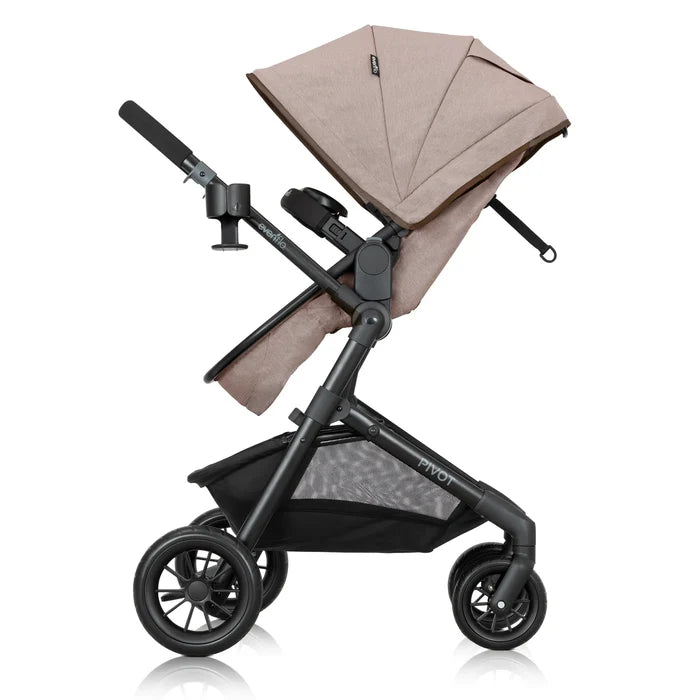 Evenflo Pivot Modular Travel System With LiteMax Infant Car Seat (Desert Tan)