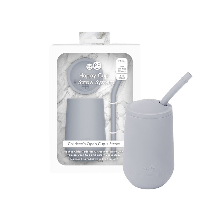Ezpz Happy Cup & Straw System (Pewter)