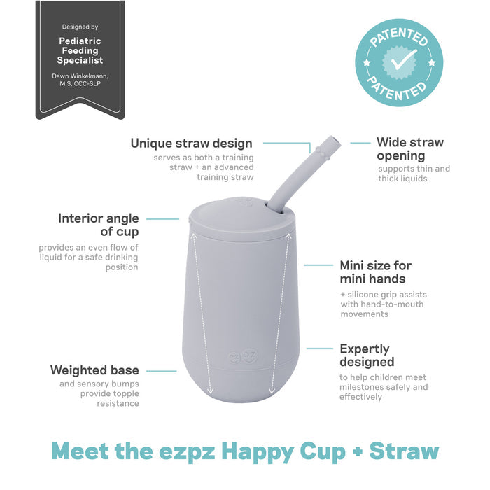 Ezpz Happy Cup & Straw System (Pewter)