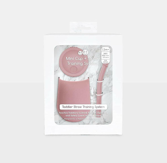 ezpz Mini Cup Straw Training System,12 Months+ (Blush).
