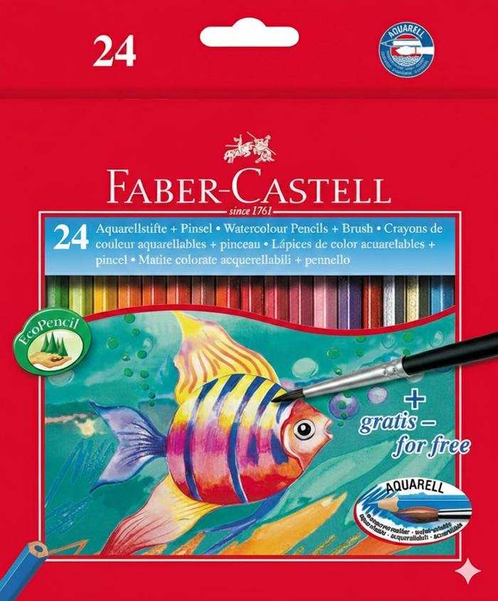 Faber Castell Water Color Pencil Tin (24 Pcs)