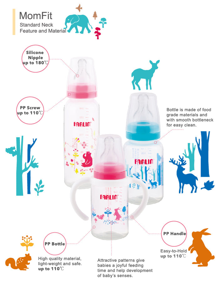 Farlin Feeding Bottle Animal Series PP Standard Neck (140ml)