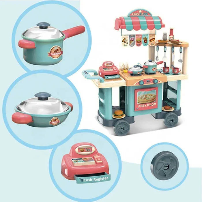 Fast Food Gourmet Food Cart Set (50 Pcs)