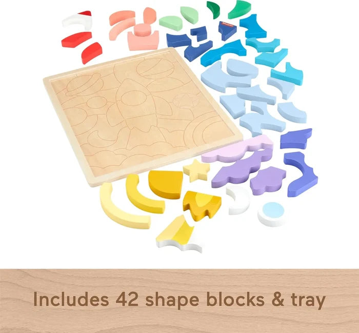 Fisher Price Wooden Space Puzzle Blocks