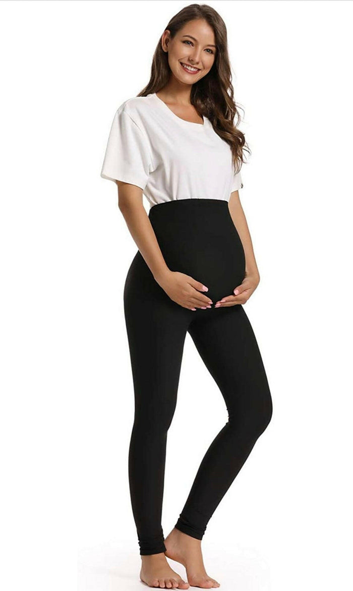 Over-The-Belly Pregnancy Pants for Women in Maternity Leggings by Foucome.