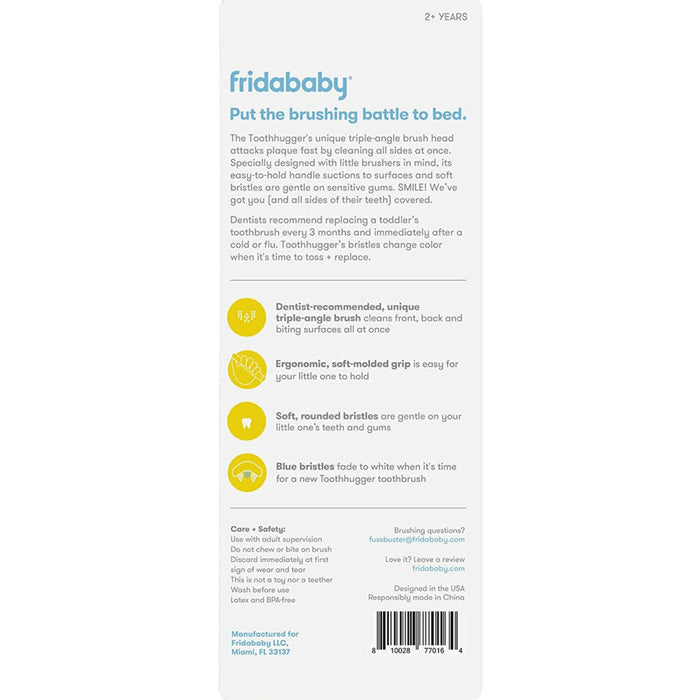 FridaBaby Triple-Angle Toothhugger Training Toothbrush for Toddler Oral Care, Yellow.