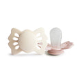 FRIGG Lucky - Symmetrical Silicone 2-Pack Pacifiers - Cream/Blush - Size 1.