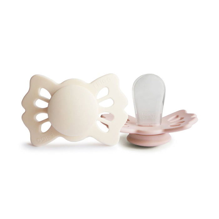 FRIGG Lucky - Symmetrical Silicone 2-Pack Pacifiers - Cream/Blush - Size 1.