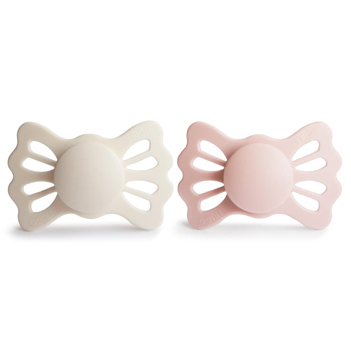 FRIGG Lucky Symmetrical Silicone Pacifiers Size 1 (Cream/Blush) - Pack of 2