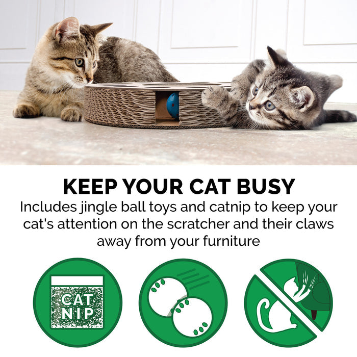 FurHaven Busy Box Corrugated Cat Scratcher with Catnip - Hexagon