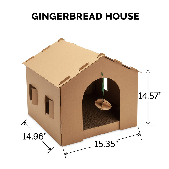 FurHaven Corrugated House Scratcher with Catnip - Studio