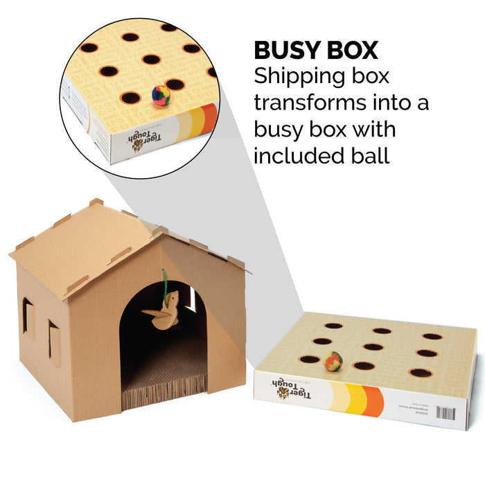 FurHaven Corrugated House Scratcher with Catnip - Studio