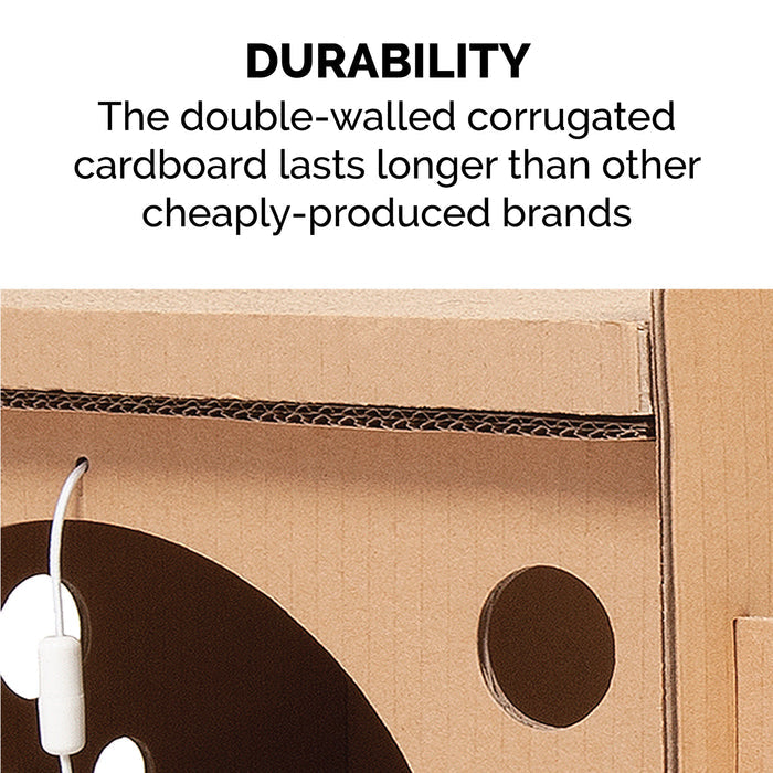 FurHaven Corrugated House Scratcher with Catnip – Condo Hideaway