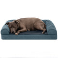 FurHaven Faux Fleece & Chenille Orthopedic Sofa Pet Bed for Dogs & Cats - Large, Orion Blue