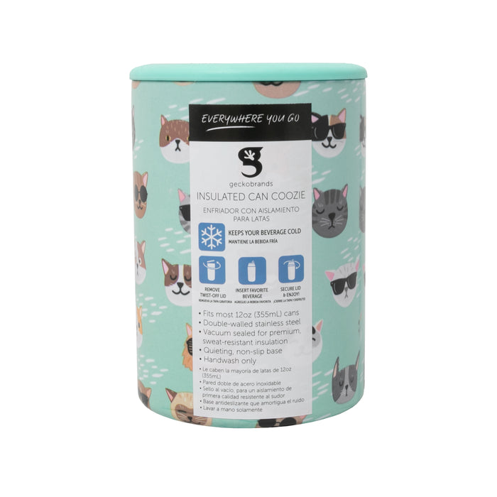 Geckobrands Insulated Can Coozie - Summer Cat