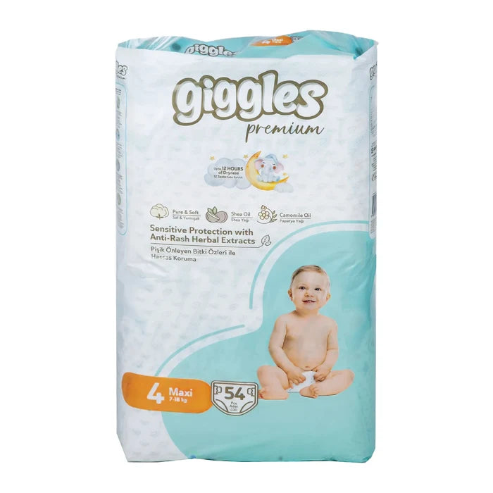 Giggles Premium Jumbo Baby Diapers Maxi - Size 4 (7-18 Kg)