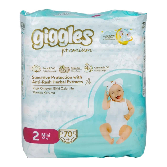Giggles Premium Jumbo Baby Diapers Mini - Size 2 (3-6 Kg)