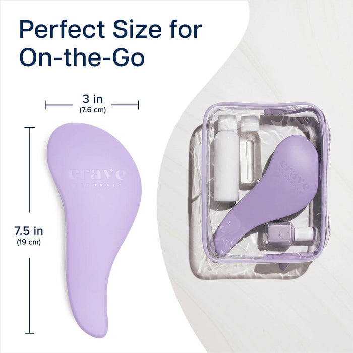 Glide Thru Detangling Brush for Kids & Adults - For Natural, Curly, Straight, Wet or Dry Hair, Purple