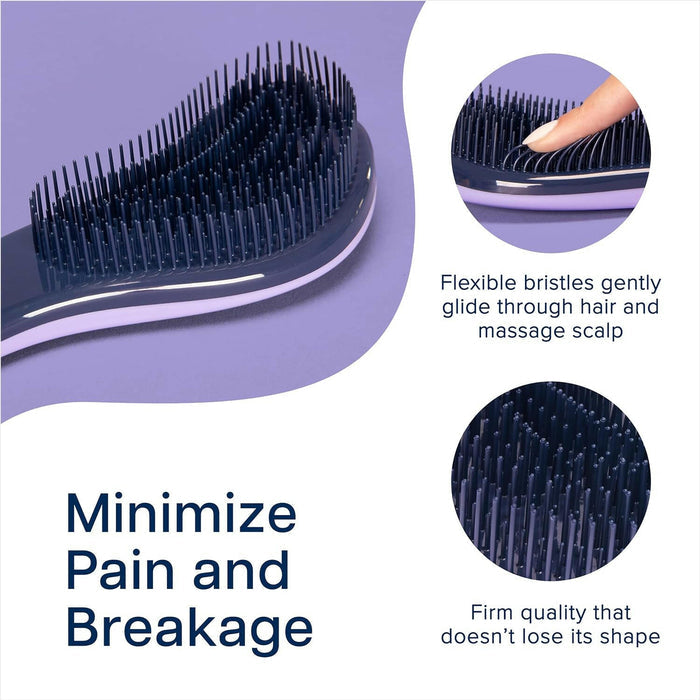 Glide Thru Detangling Brush for Kids & Adults - For Natural, Curly, Straight, Wet or Dry Hair, Purple