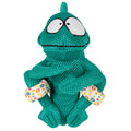 goDog Double Chew Guard Technology Chameleon Squeaker Plush Dog Toy, Teal, Medium