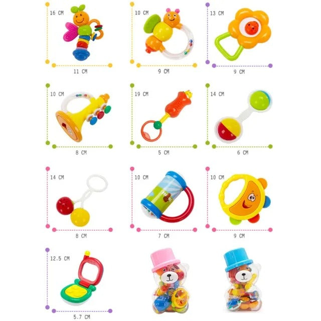 Goodway Baby Rattle Toy Gift Set With Storage Box - 10 Pc