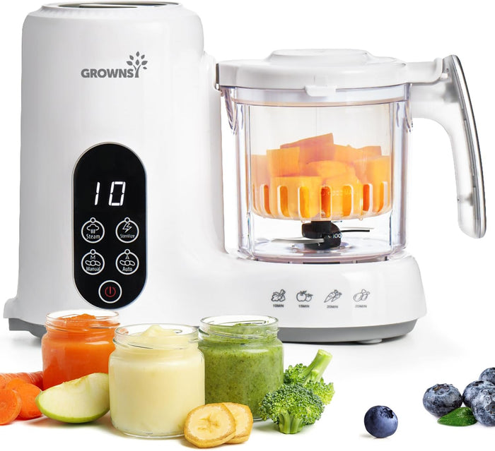 Grownsy Baby Food Maker with Automatic Sanitization, Steam and Blend In One