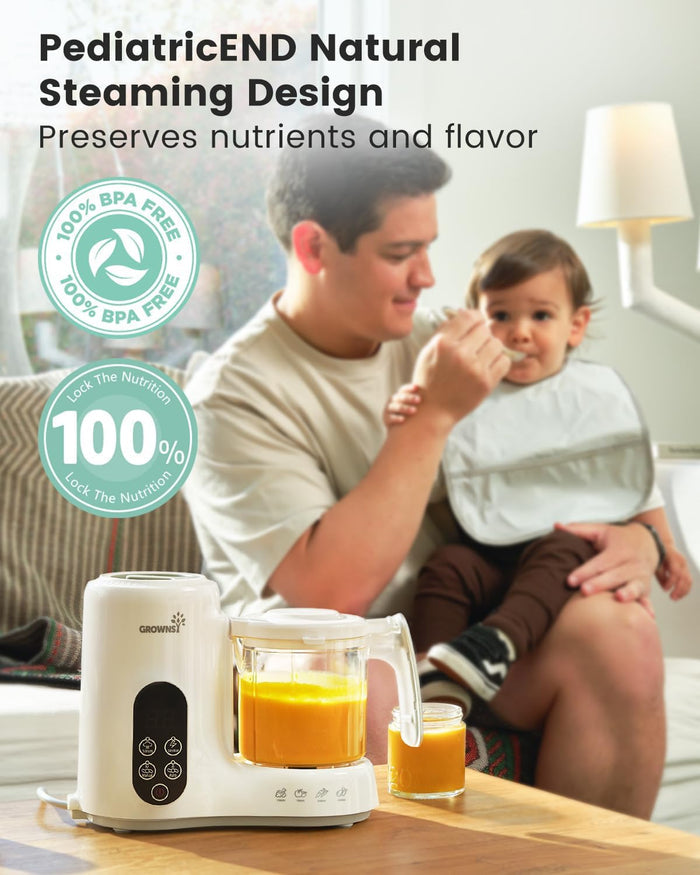 Grownsy Baby Food Maker with Automatic Sanitization, Steam and Blend In One