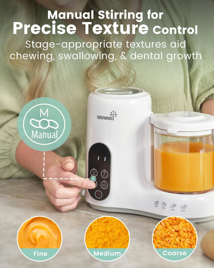 Grownsy Baby Food Maker with Automatic Sanitization, Steam and Blend In One